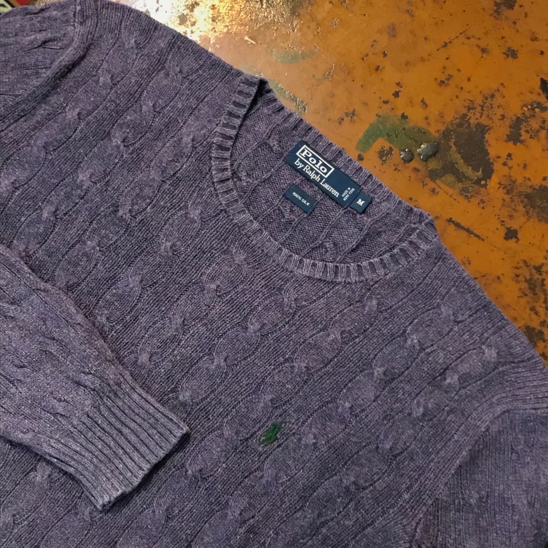 폴로랄프로렌 인디 퍼플 실크 케이블 니트 남성 105 110 상품이미지3