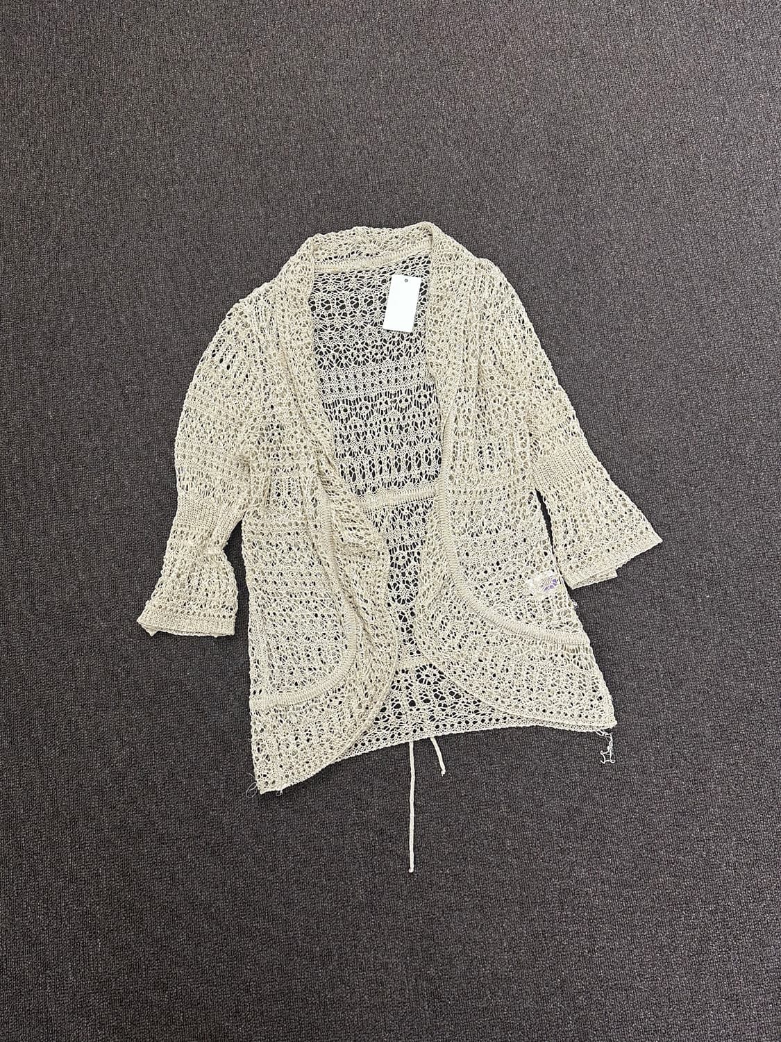 M~L)Japanese vintage 여성 크로셰 니트 가디건 상품이미지2