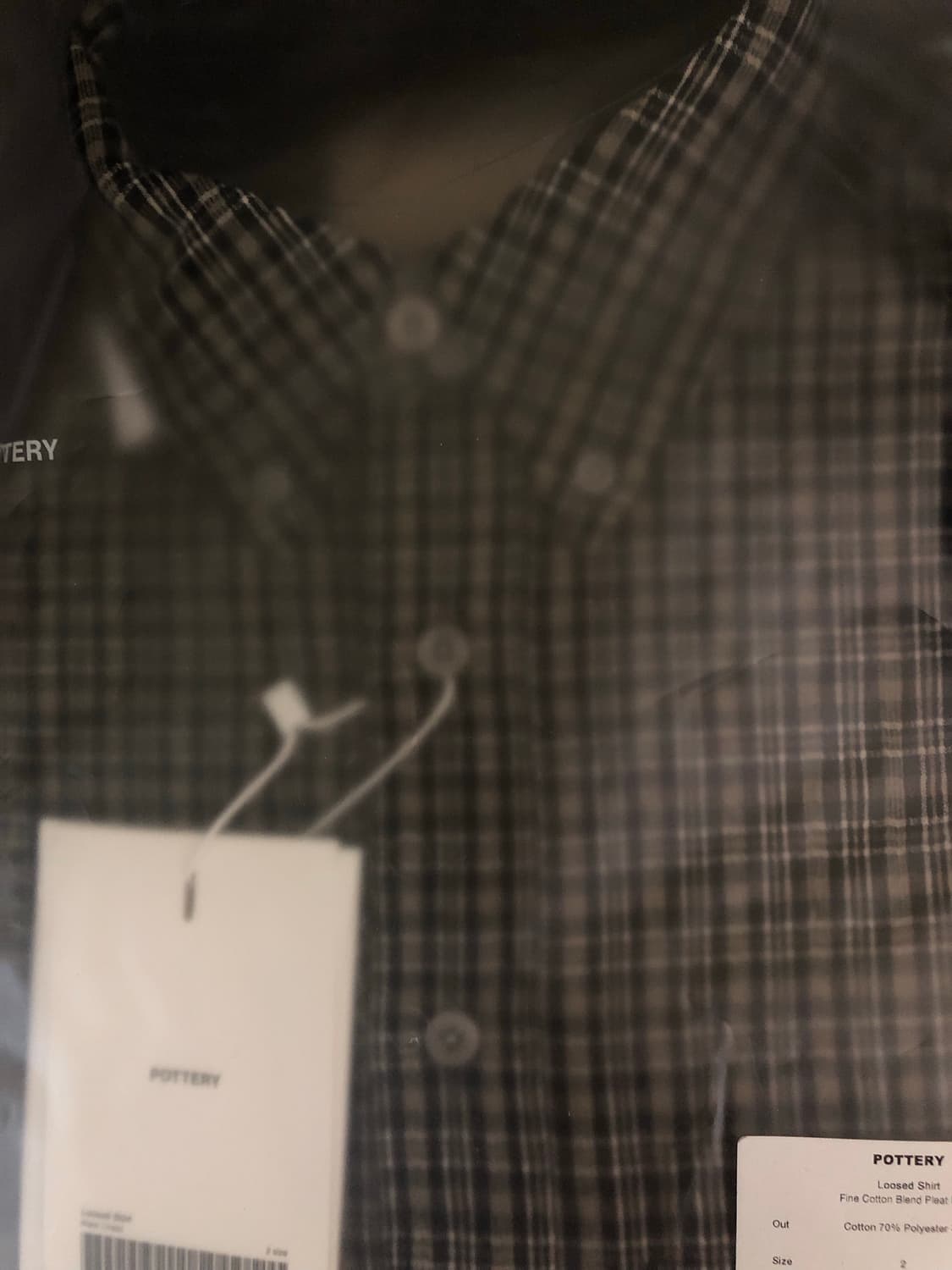 (새상품)포터리 루즈드셔츠 블랙체크 2 초판 상품이미지2