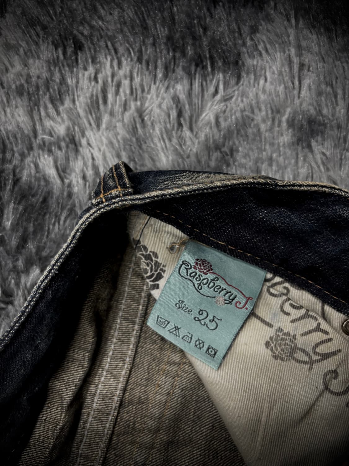 핑크 스컬 플라워 패치 부츠컷 워싱 데님팬츠 상품이미지9