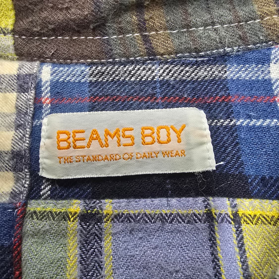 JPN BEAMS BOY 빔즈보이 플란넬원단 패치워크셔츠 상품이미지3