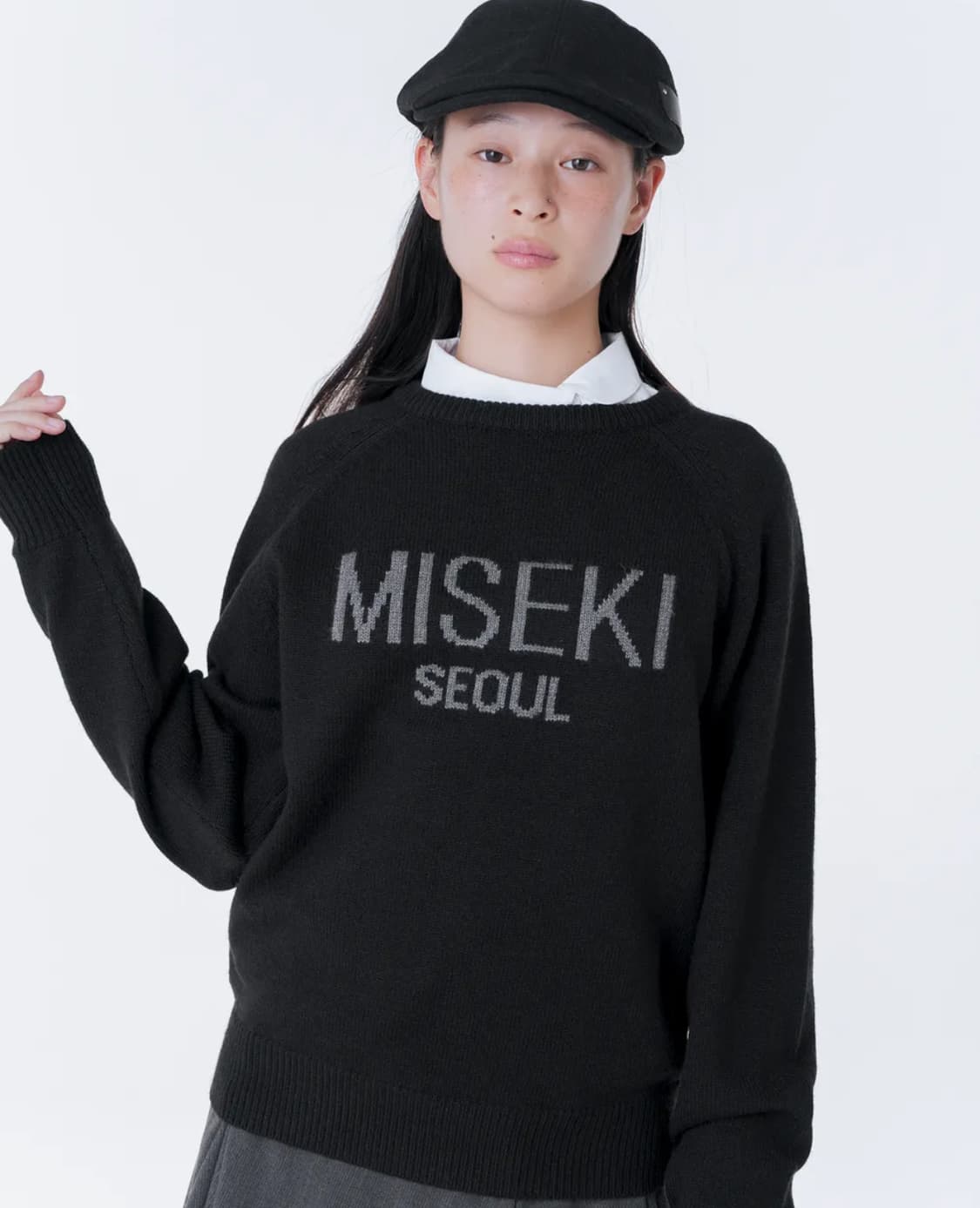미세키서울 로고 니트 블랙 상품이미지2