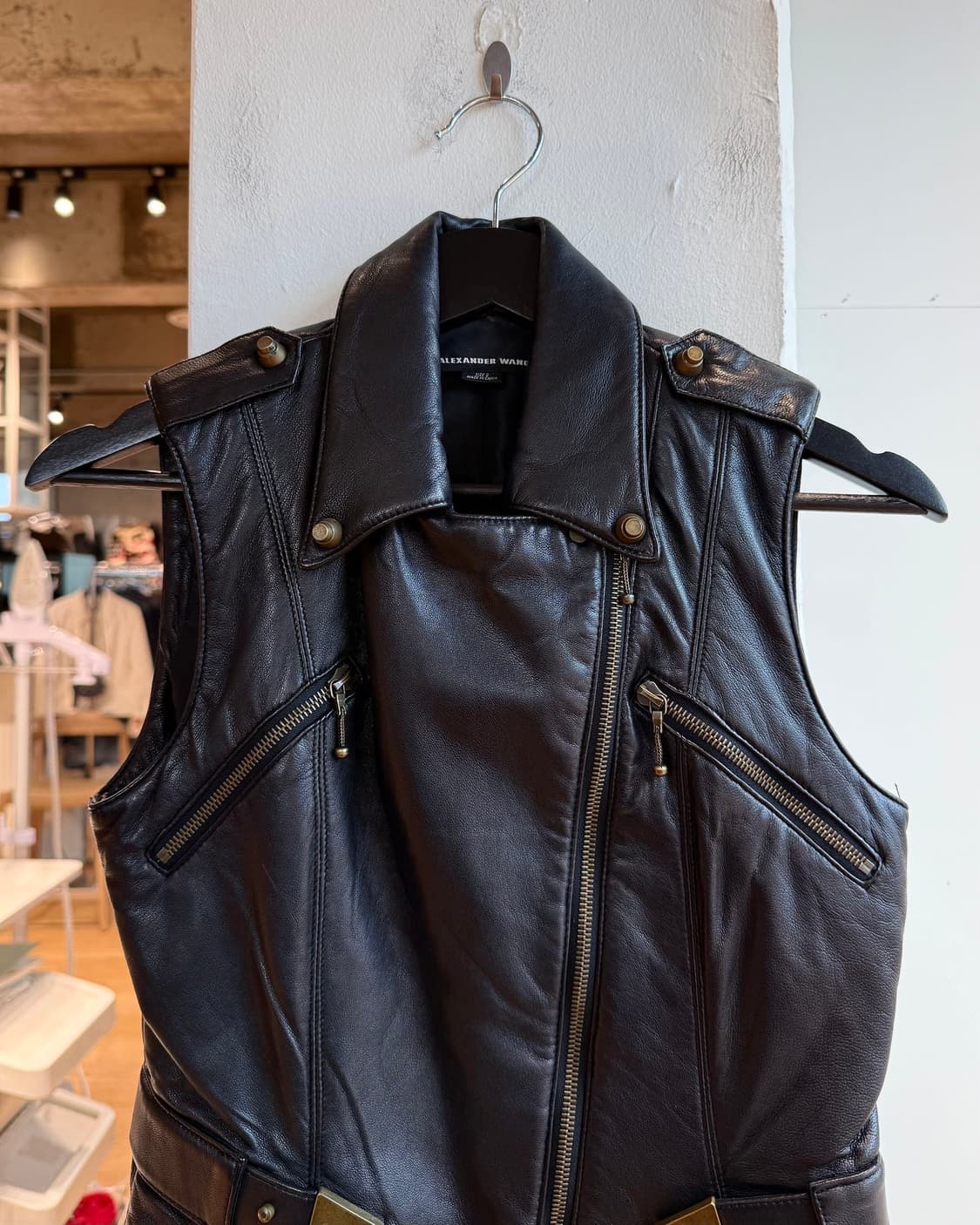 알렉산더 왕 블랙 쉽스킨 베스트 라이더 자켓  상품이미지3