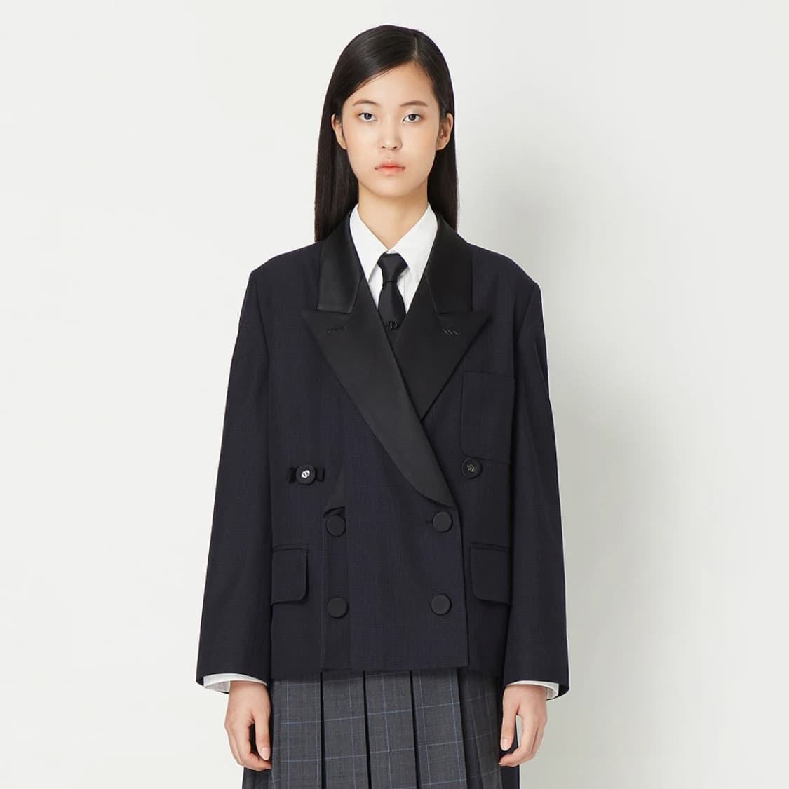 럭키슈에뜨 아뜰리에(LUCKYCHOUETTE) 체크패턴 더블자켓 프리 상품이미지1