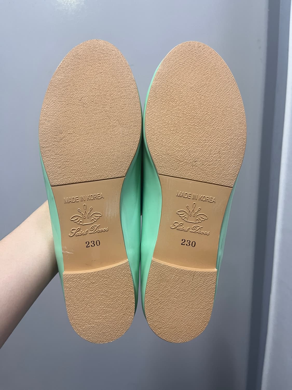 Glossy mint ribbon flat shoes 상품이미지4