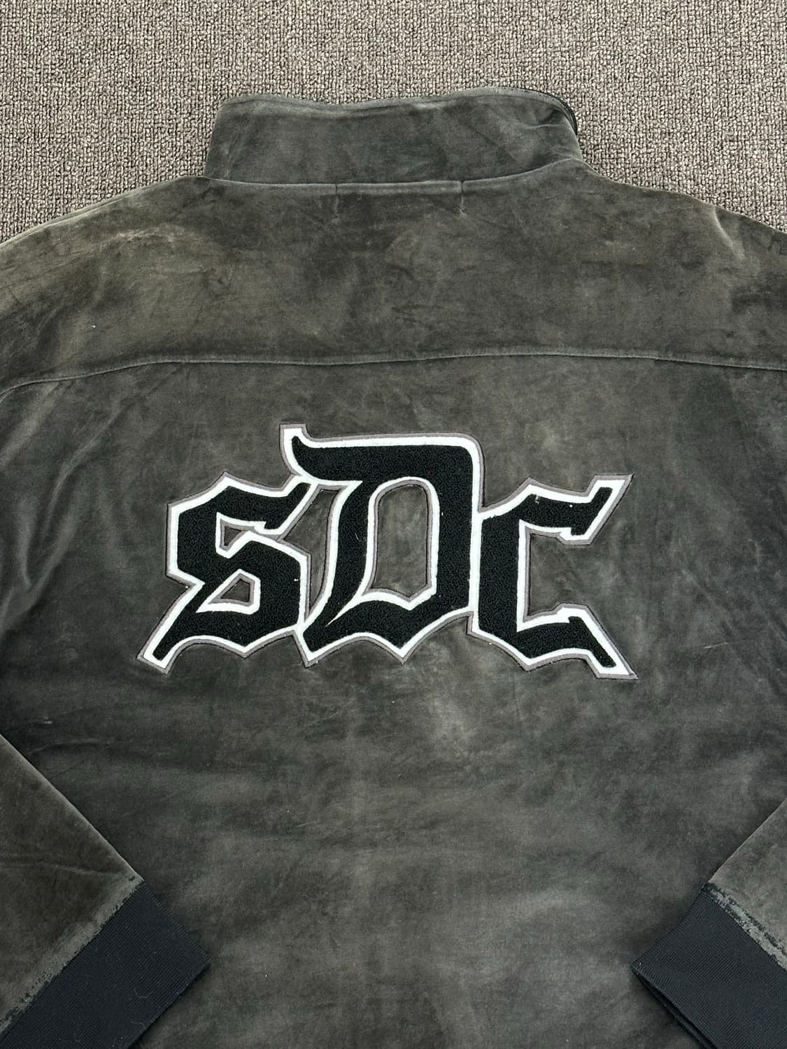 3XL)스눕독 빈티지 그레이 벨벳 집업 상품이미지6