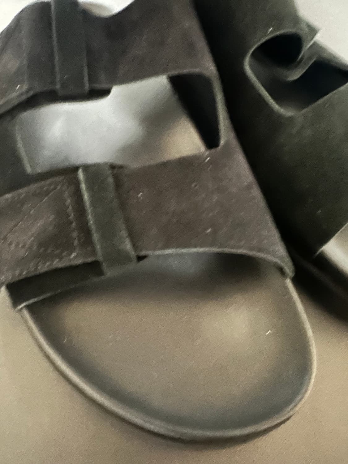 (250mm) 시스템옴므 스웨이드 스트랩 슬라이드-블랙 상품이미지5