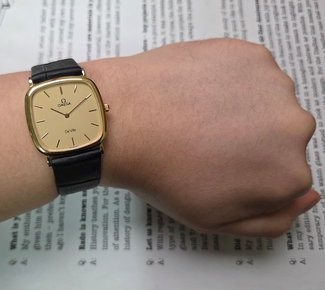 빈티지 오메가 드빌 탱크 올금장 샴골판 울트라슬림 쿼츠 남성용
 상품이미지7