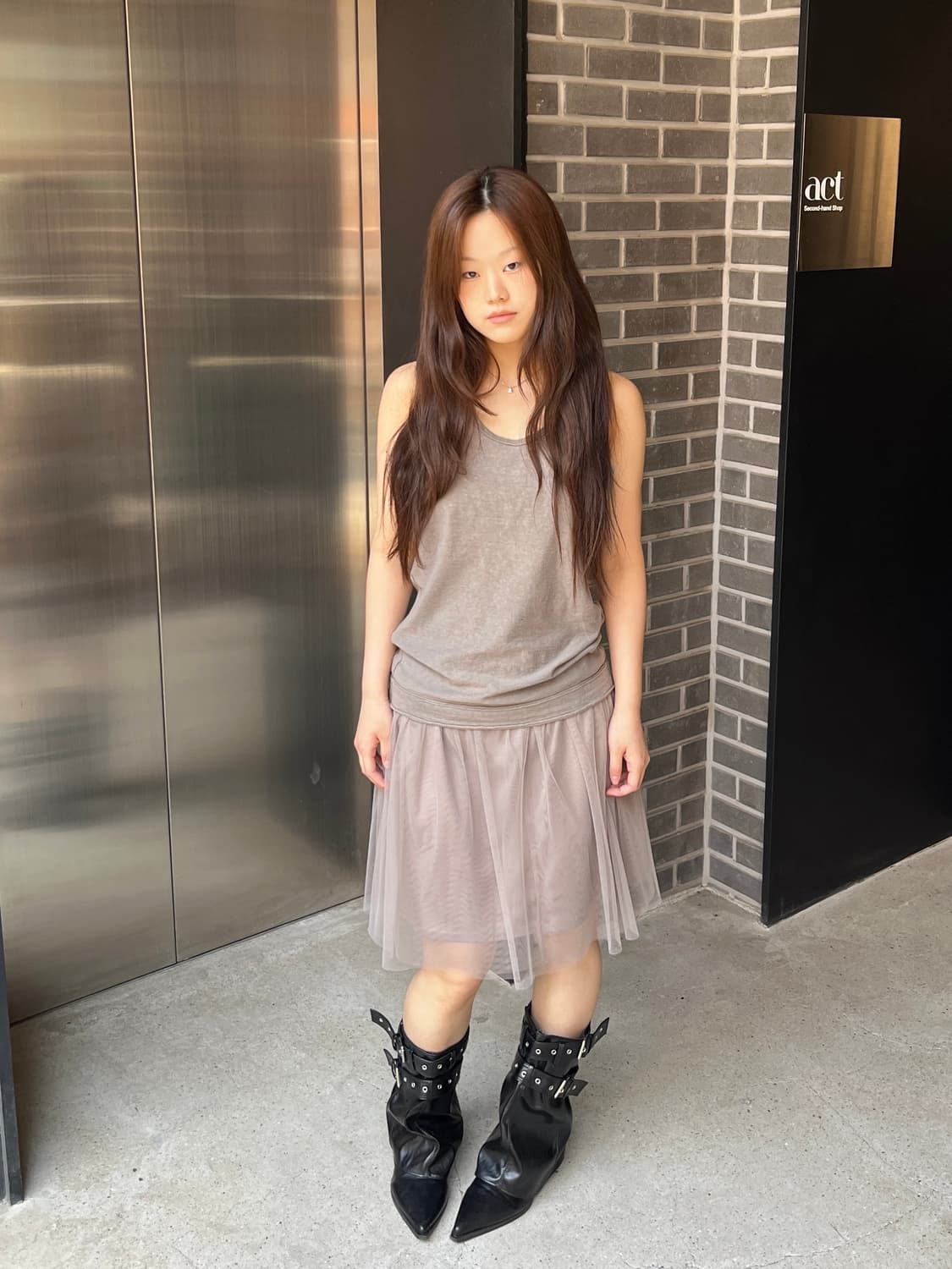 튤 스커트 더스티 로즈 상품이미지6