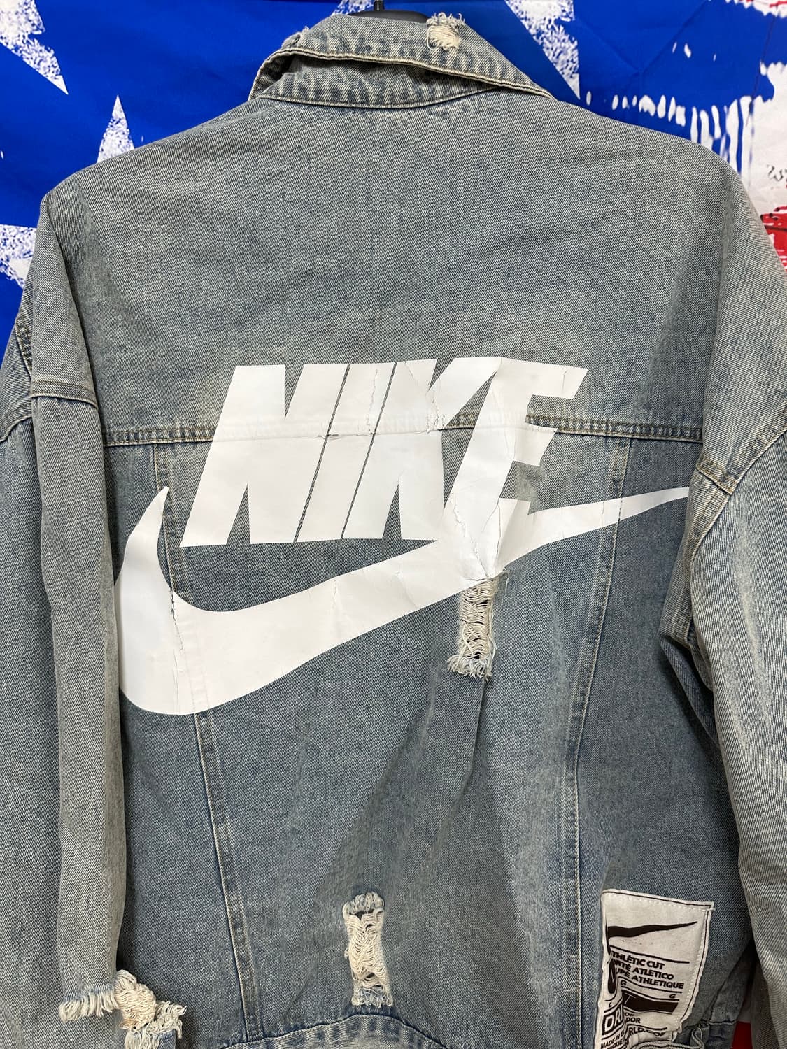 빈티지 레어커스텀 오버핏 워싱 데미지청자켓2XL 상품이미지5