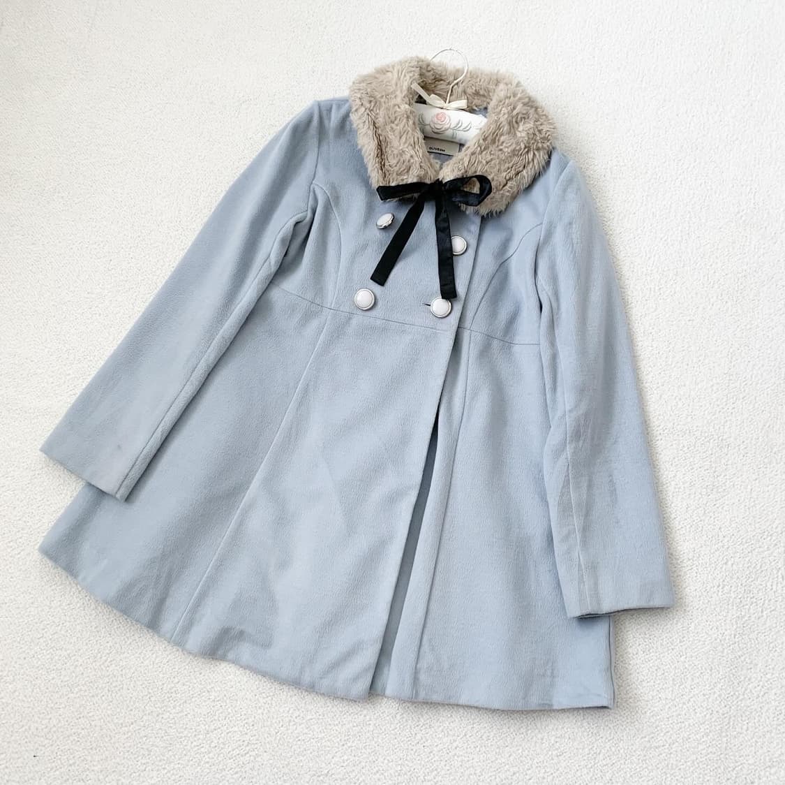 올리브 데 올리브 뮤트블루 리본 코트 상품이미지1