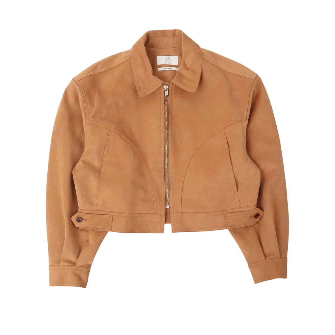 Maybi 메이비 스웨이드 세무 크롭 블루종 자켓 상품이미지1