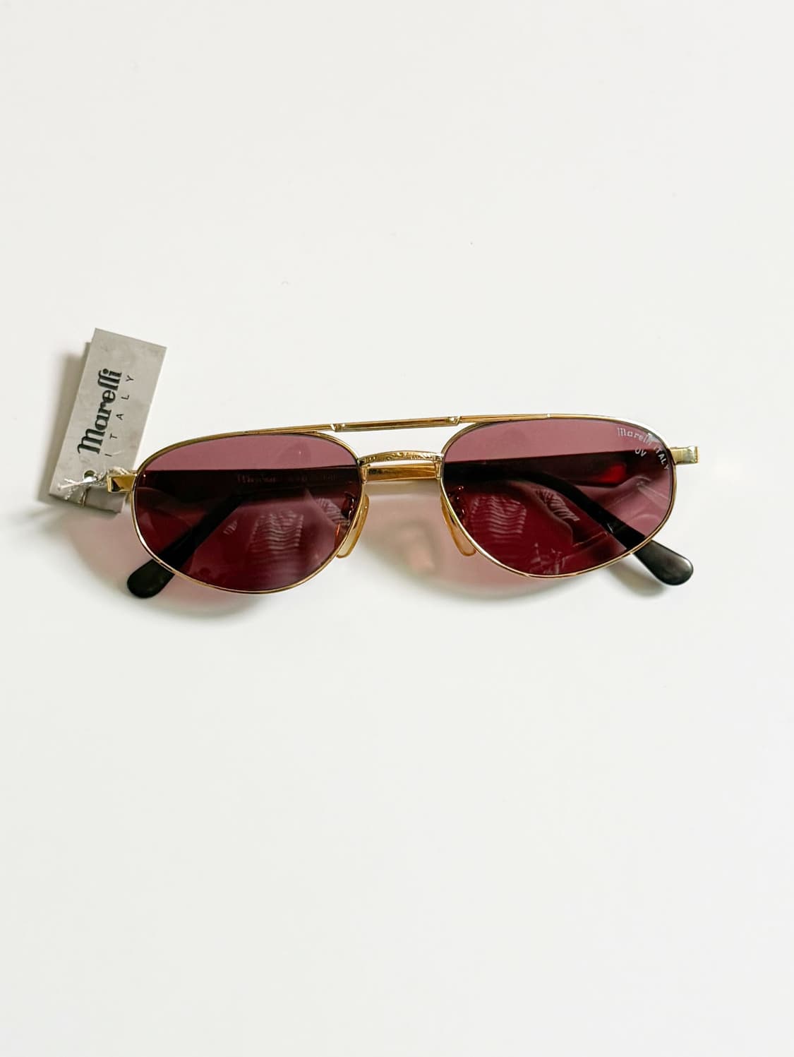 90s MARELLI 골드 슬림 보잉 메탈 프레임 빈티지 선글라스 상품이미지1