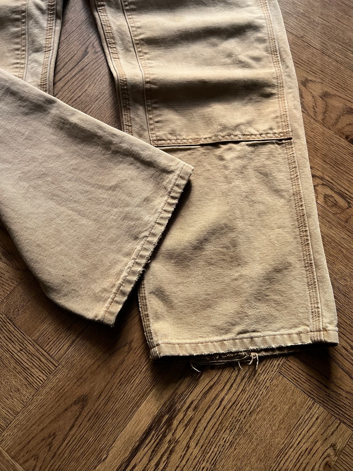 [33]칼하트 USA 빈티지 워싱 브라운 더블니 워크팬츠 상품이미지2