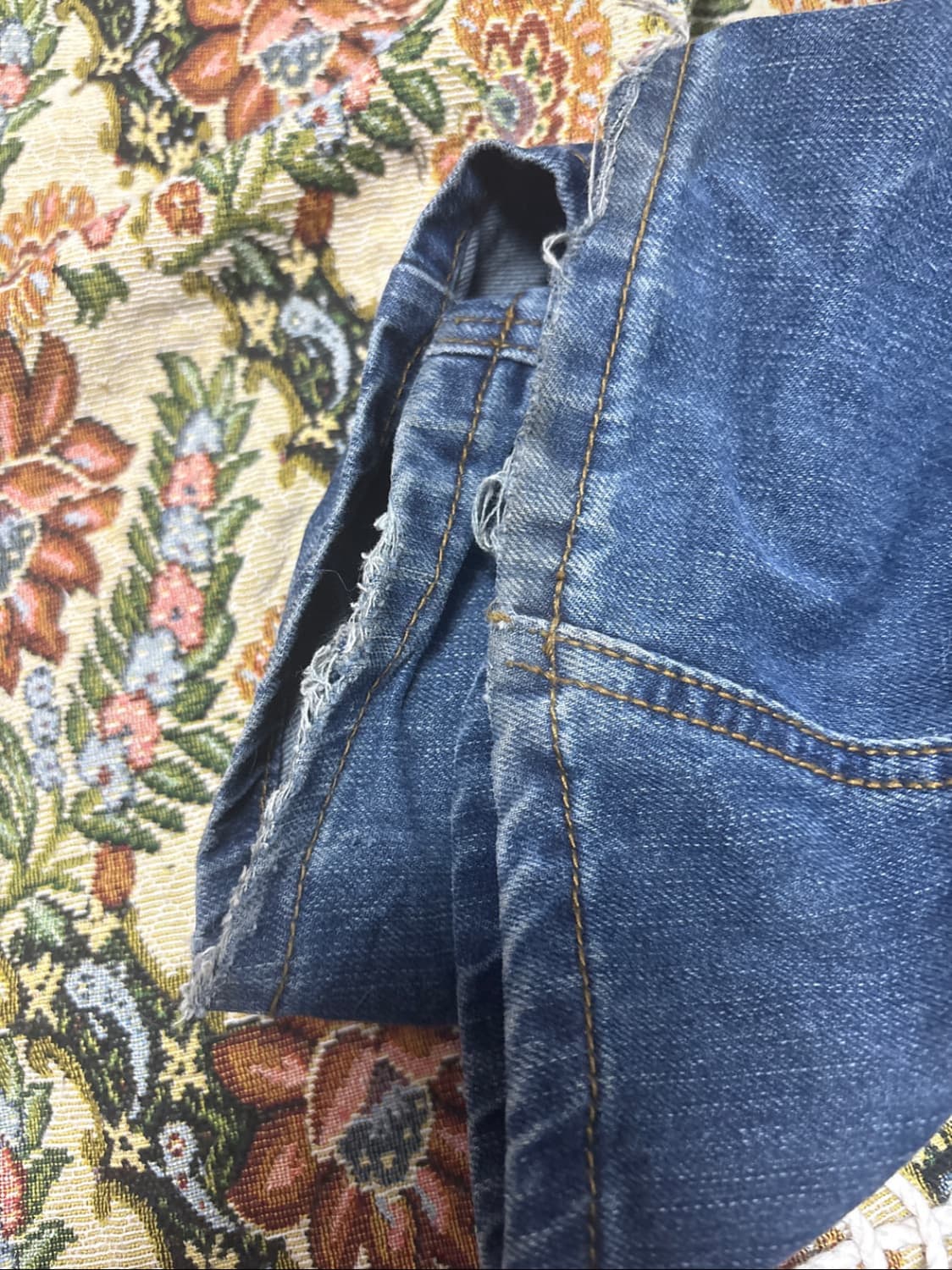 급처Beaded Waist Denim Pants Indigo Blue 상품이미지2