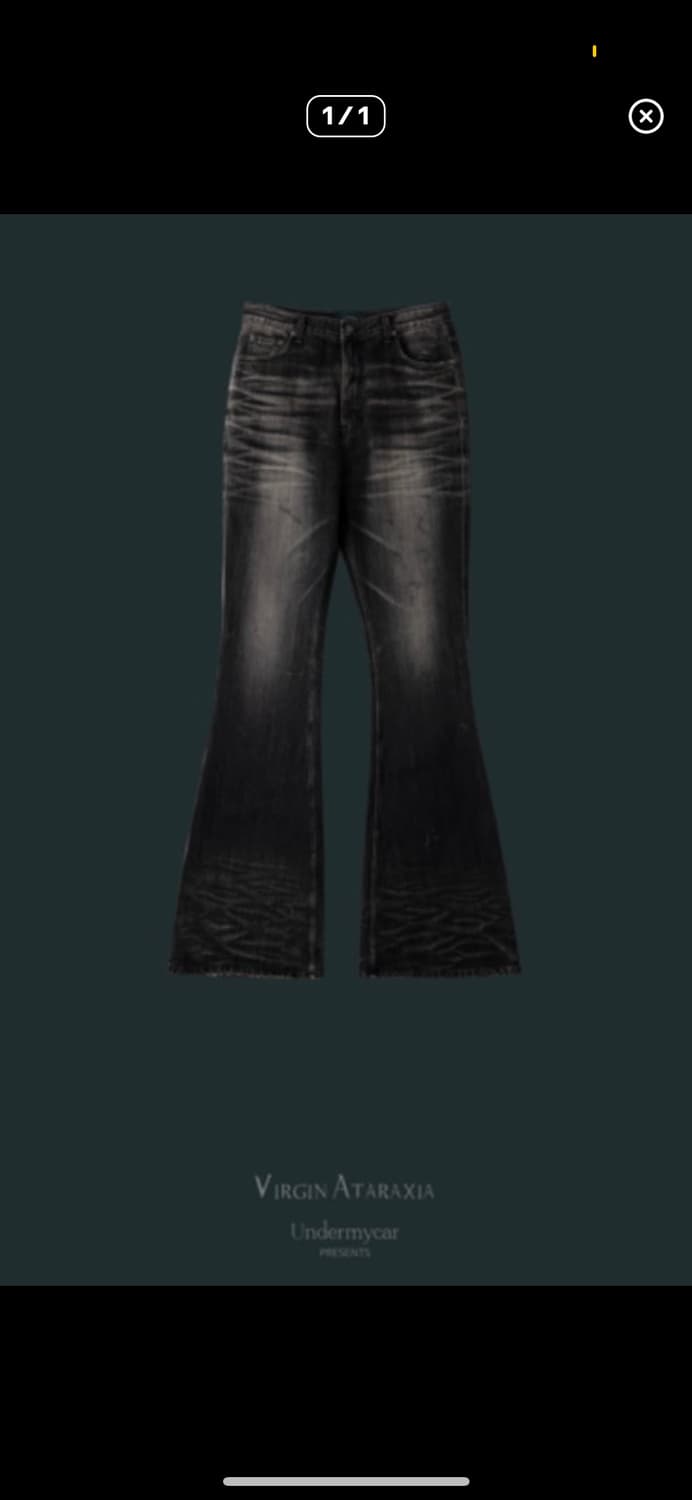 언더마이카 링클 그레이 워싱 플레어진 상품이미지1