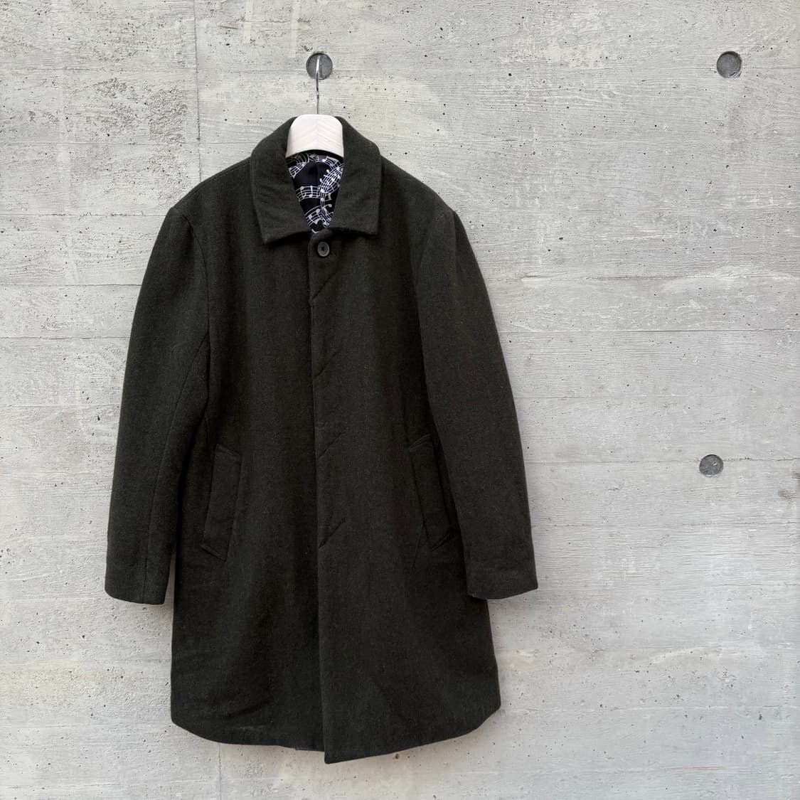 넘버나인 x 스튜디어스 비스포크 캐시미어 블렌드 모스그린 코트 상품이미지4