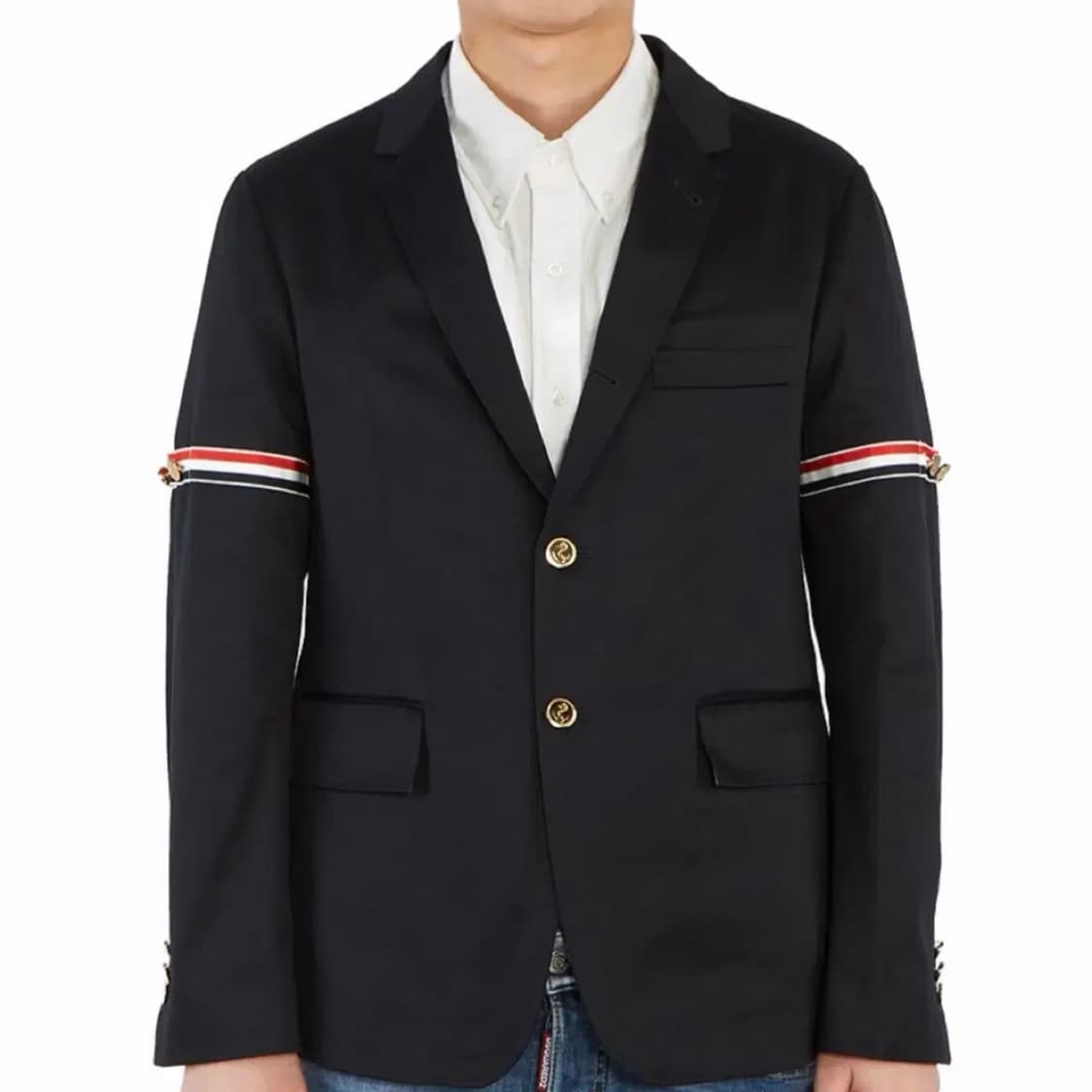 [S+급/4] 톰브라운 암밴드 금장 블레이저 자켓 정장 네이비 상품이미지8