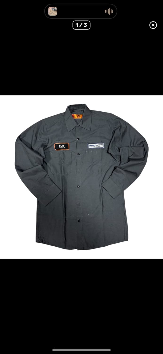 (바배) 빈티지 네이밍 패치 워크 셔츠 상품이미지1