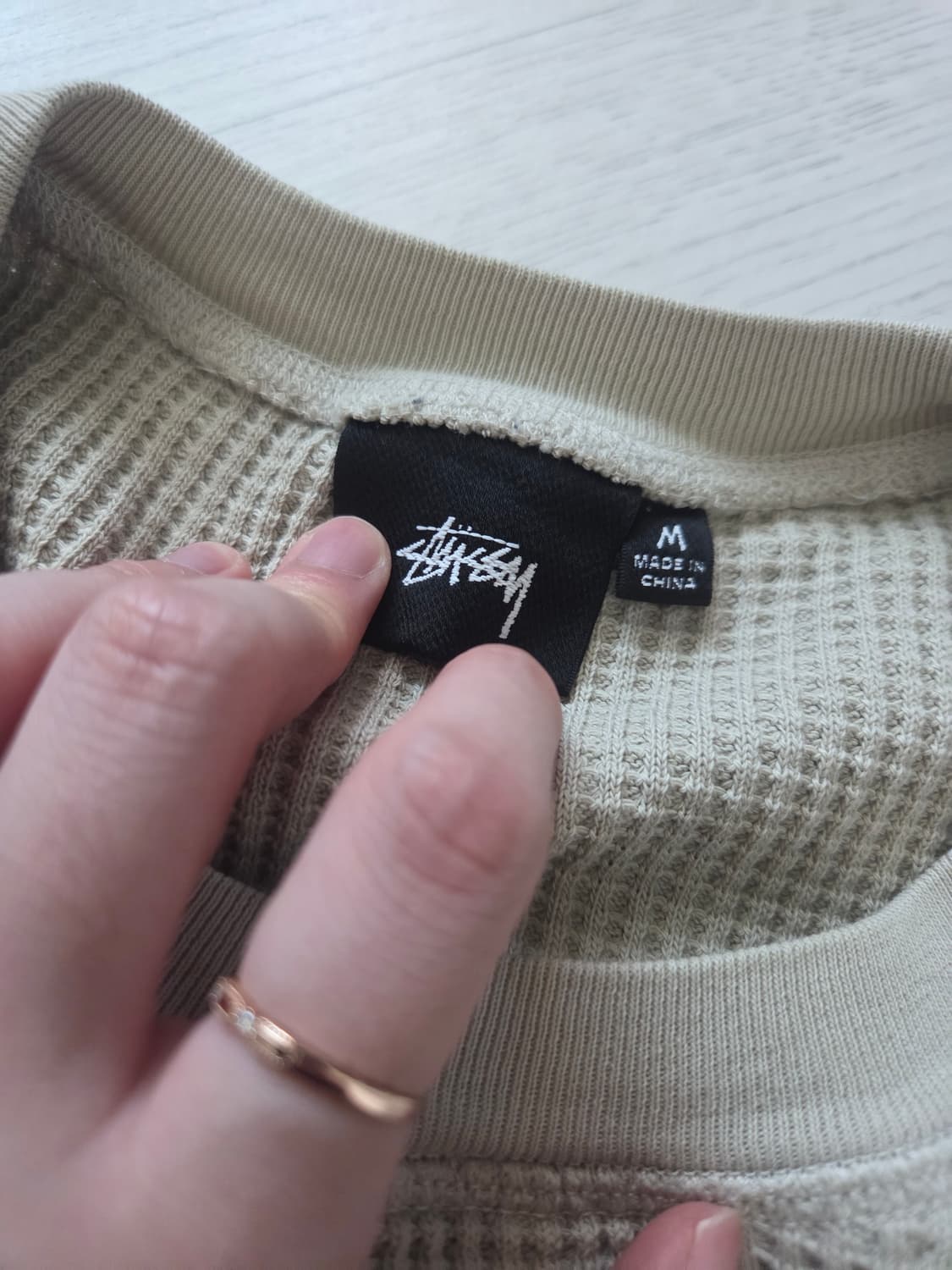 스투시 래글런 써멀 롱슬리브 크루 본 M 상품이미지2