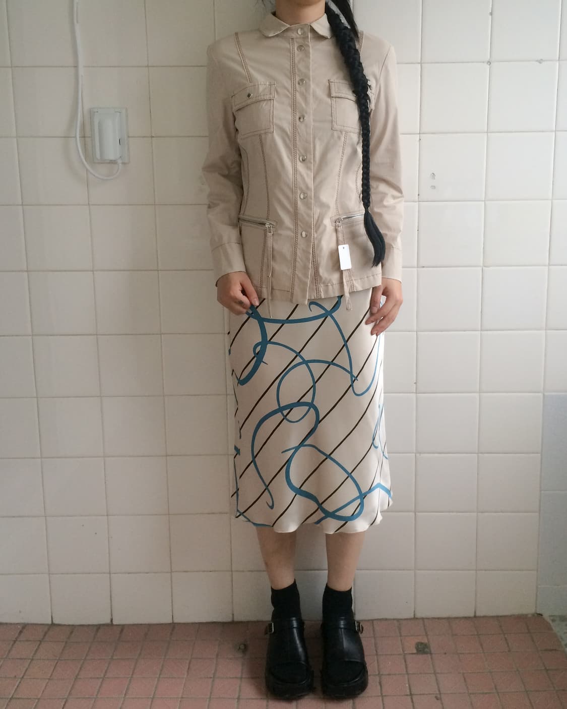 Pocket point linedetai high neck jacket 상품이미지6