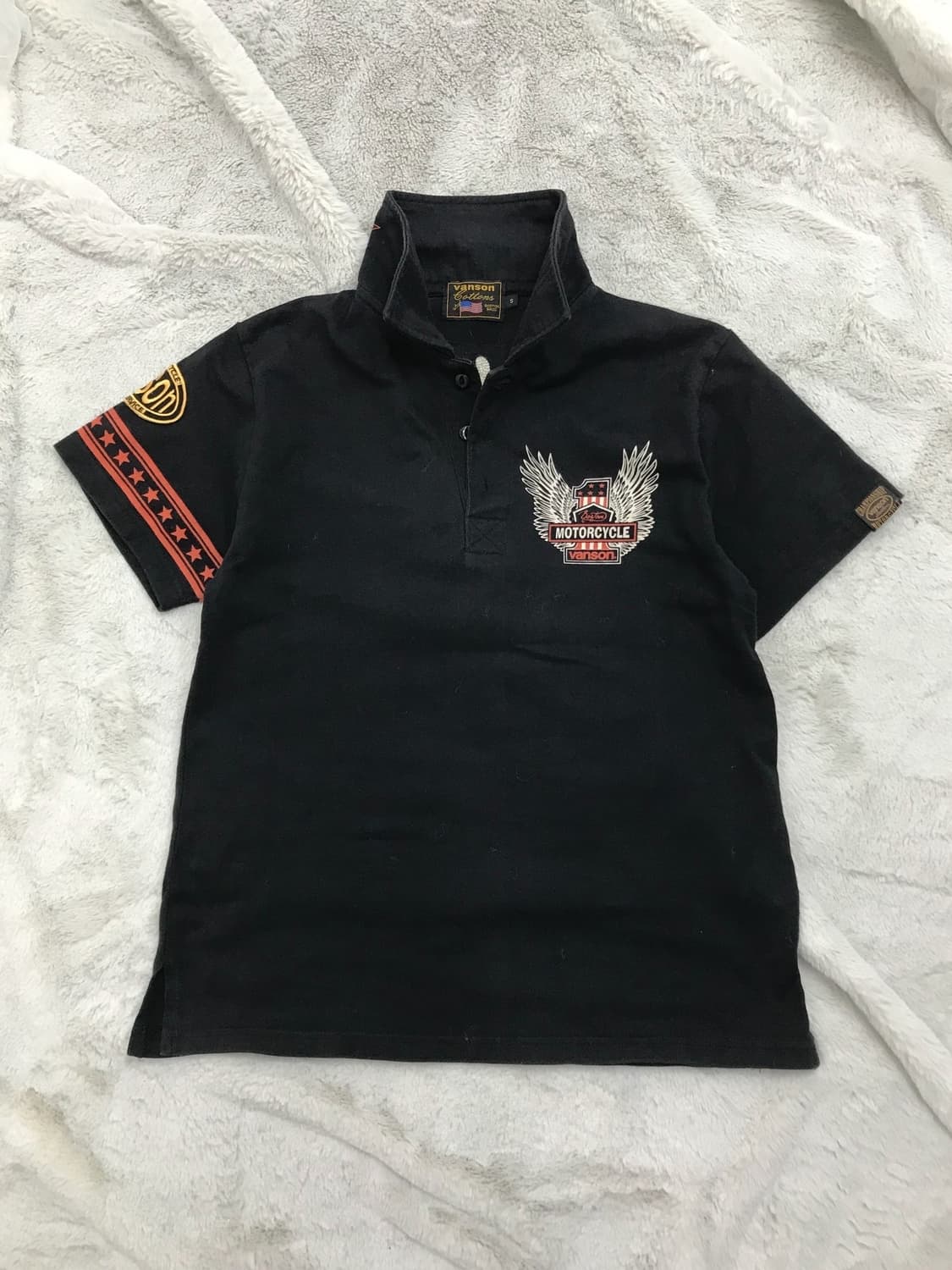 < Vanson Leathers Embroidery PK T-shirt  상품이미지10