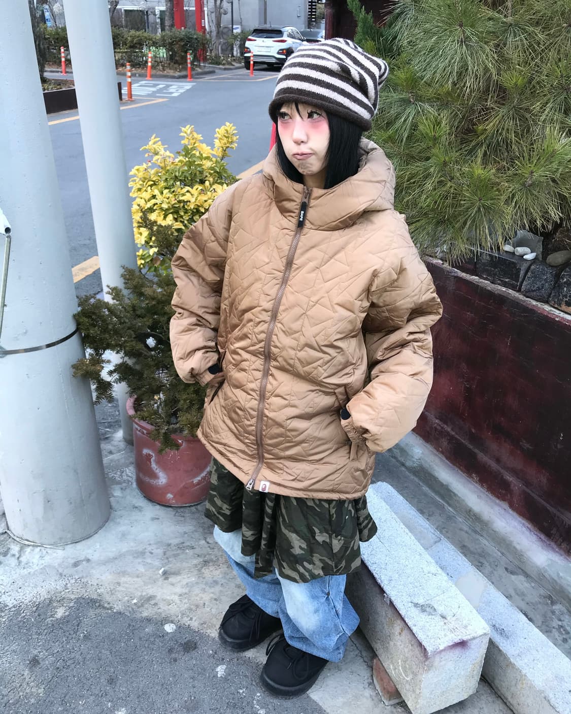 Bape Brown Full Star Pattern Padded Tw 상품이미지2