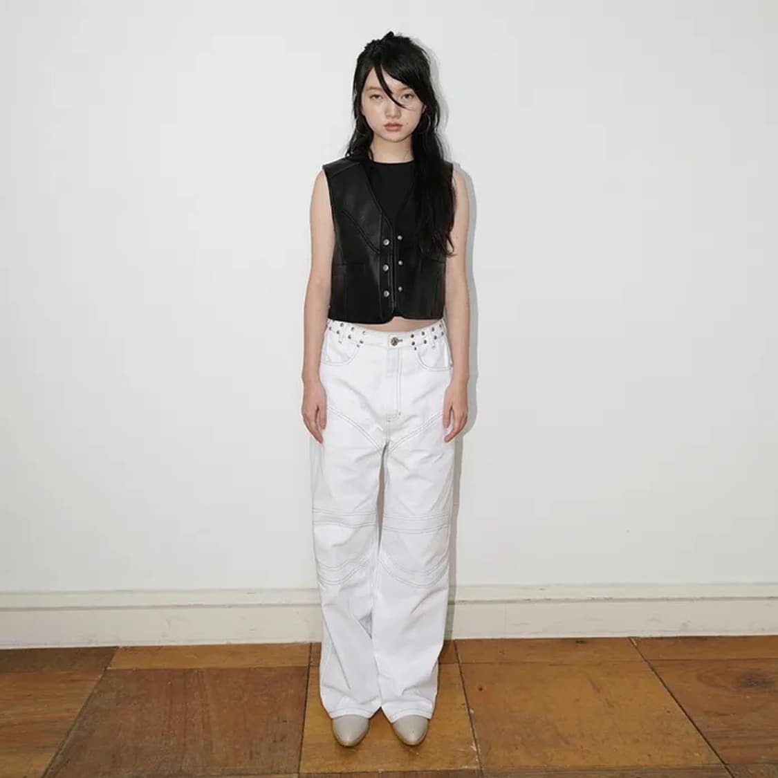 데어드 Belt effect wide fit jeans 상품이미지1