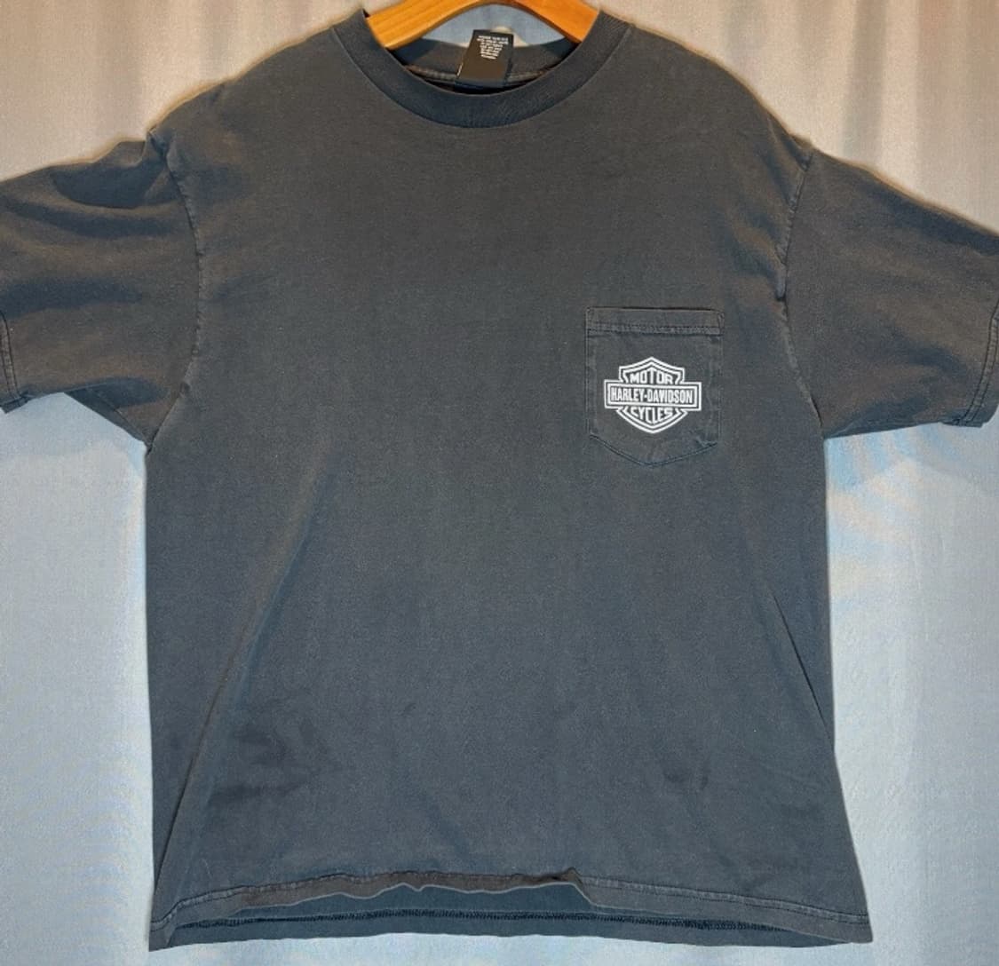 할리데이비슨 90s USA 포켓 프린팅 반팔티 상품이미지1