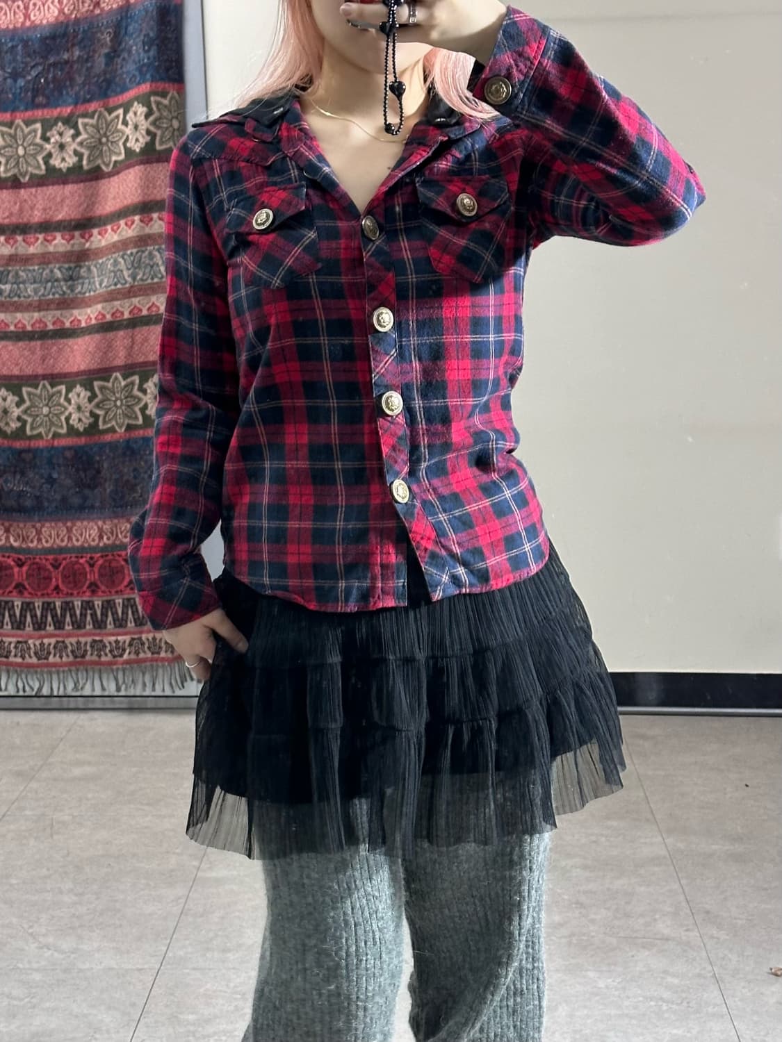 sky bomber check hood shirt 상품이미지1