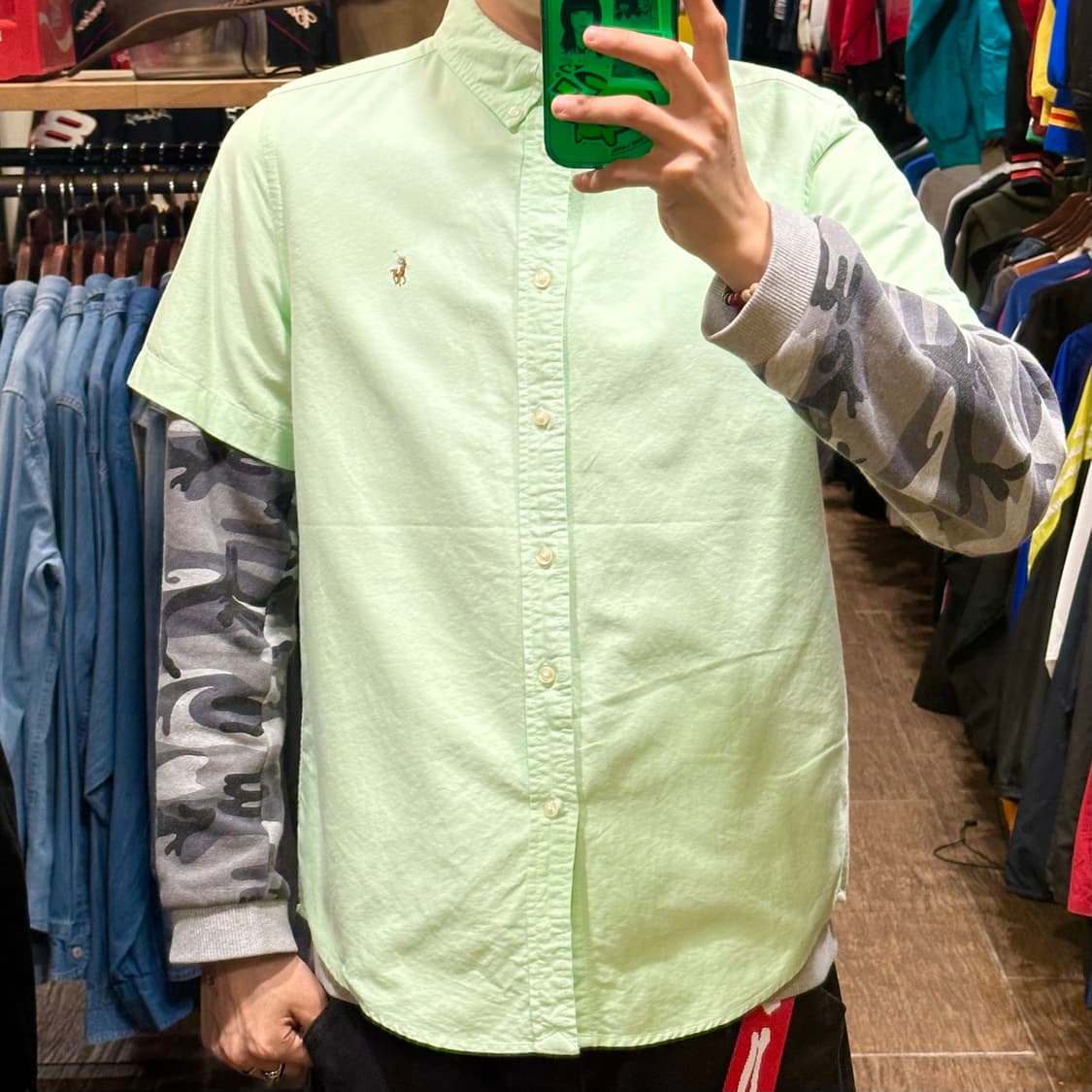 [HI] 폴로 랄프로렌 반팔셔츠 그린  상품이미지1