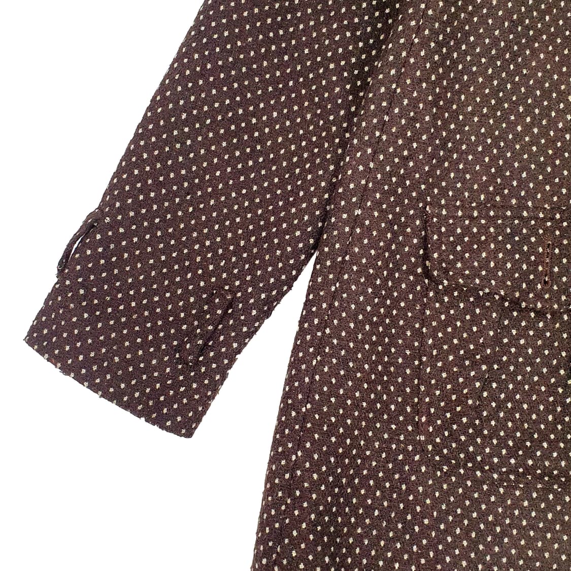 브라운 도트 베이비돌 하이넥 코트 상품이미지6