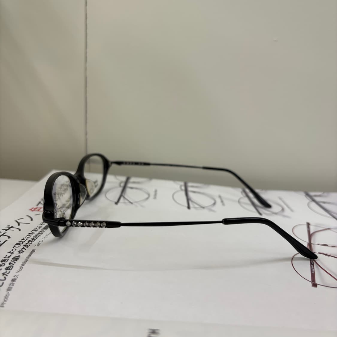 Luna 블랙 큐빅 빈티지 안경 상품이미지4
