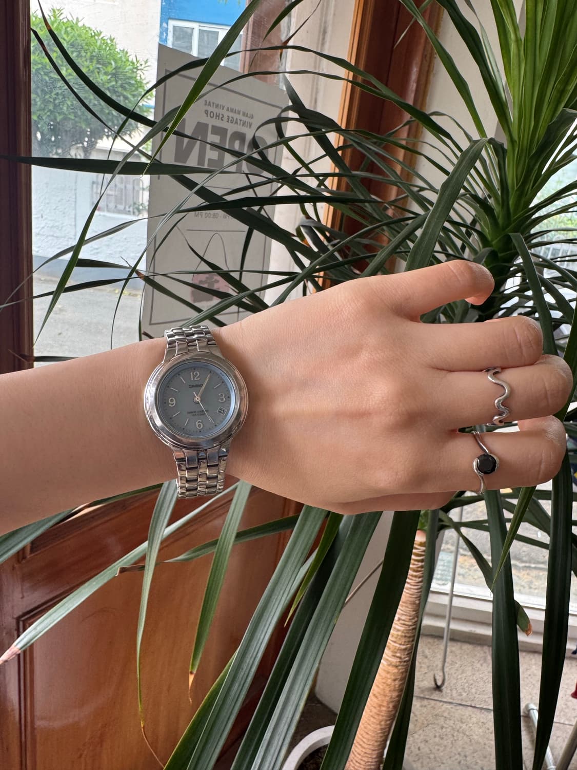 CASIO 카시오 웨이브 셉터 전파 수신 실버 메탈 워치 상품이미지5