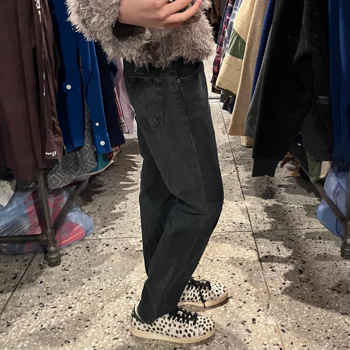 LEVI'S 리바이스 블랙 워싱 데님 팬츠  상품이미지3