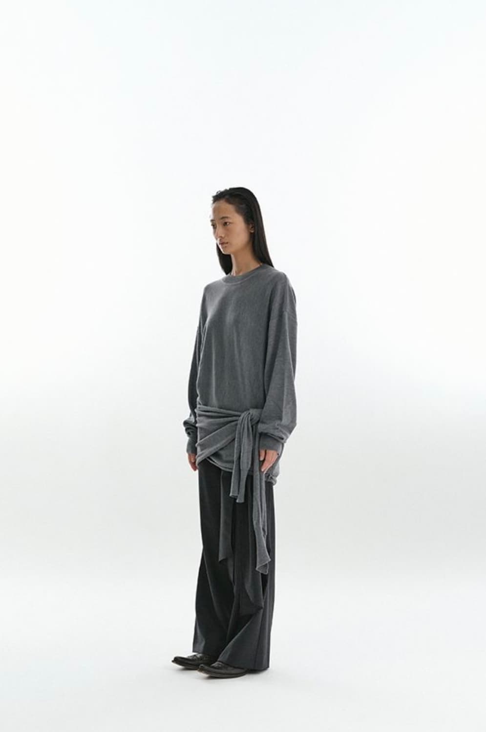 리포스 사이드랩 니트 그레이 상품이미지2