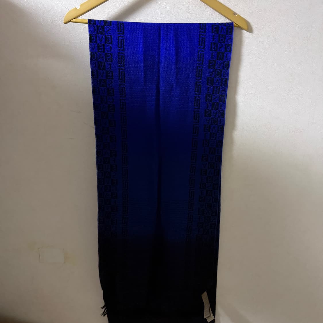 베르사체 양면 울 머플러 (블루&블랙) 상품이미지9