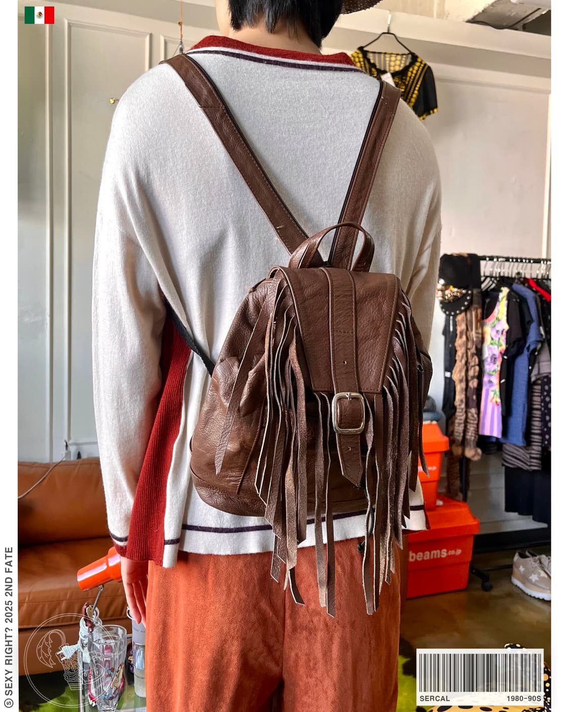1980-90s Sercal Leather Fringe 2-Way Bag 상품이미지1