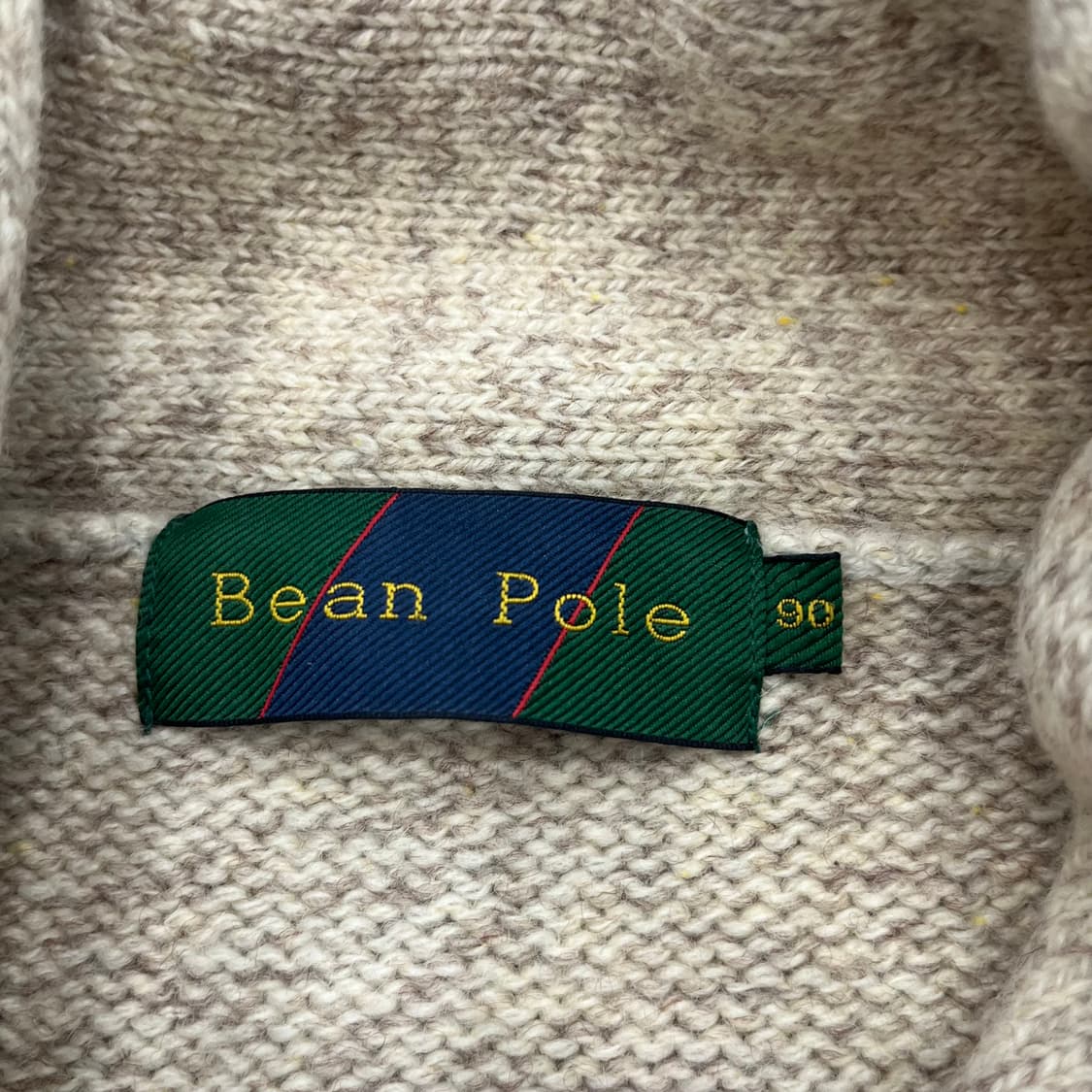 90 빈폴 아가일 패턴 울 숄카라 니트 상품이미지4