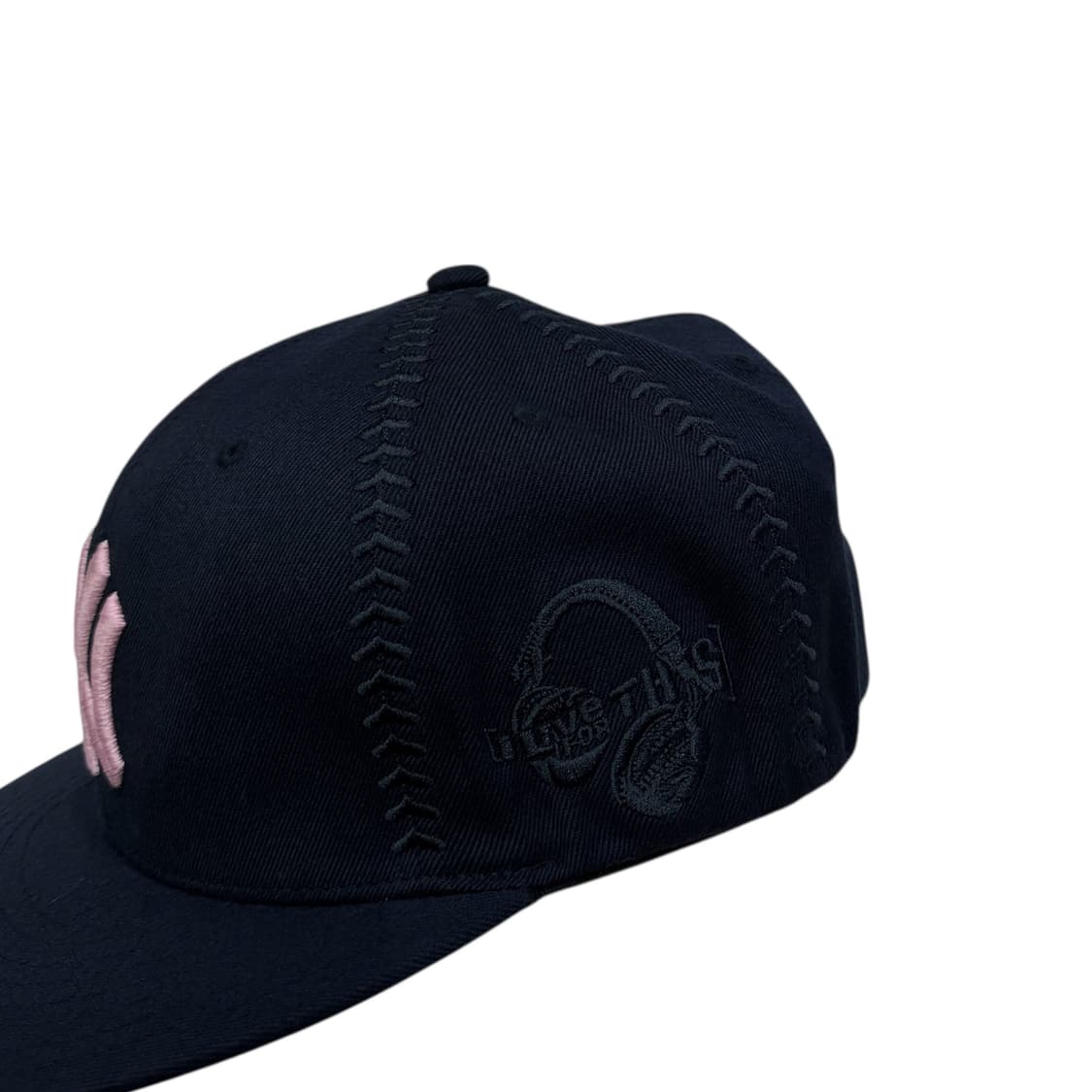 MLB 빈티지 뉴욕양키스 스냅백 모자 네이비 핑크 상품이미지3