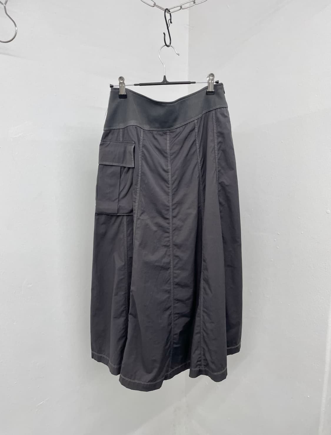 차콜 스티치 롱스커트 상품이미지2