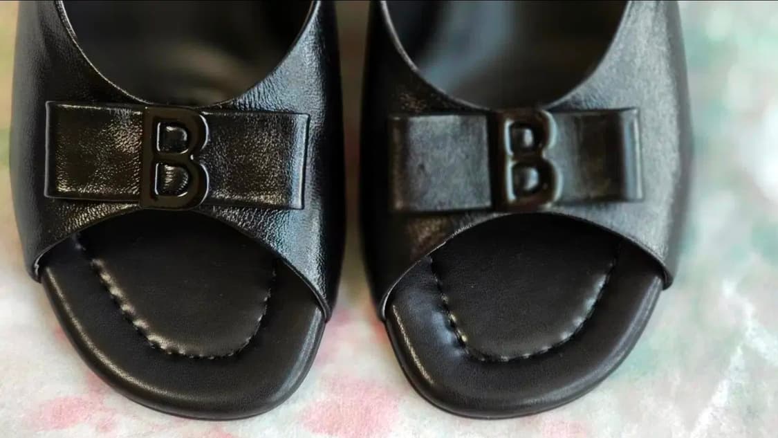 바바라 양가죽 리본 B장식 뮬 샌들(BBG403BK)250mm 상품이미지5