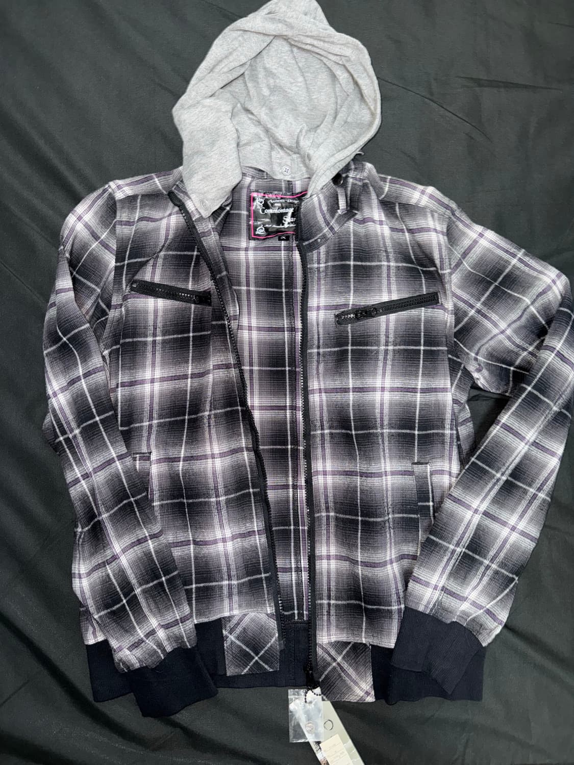 일본 빈티지 체크 후드 셔츠 새상품 상품이미지1