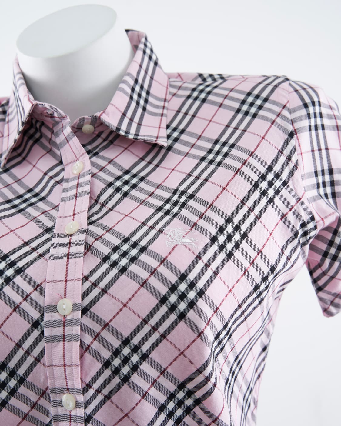 Burberry 런던라벨 노바체크 핑크 반팔셔츠 상품이미지4