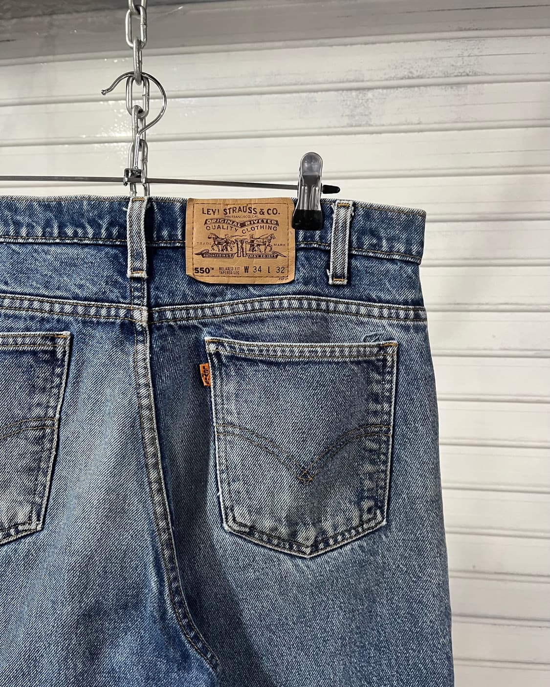 90s Levi’s 550 orange tab dirty denim 상품이미지5