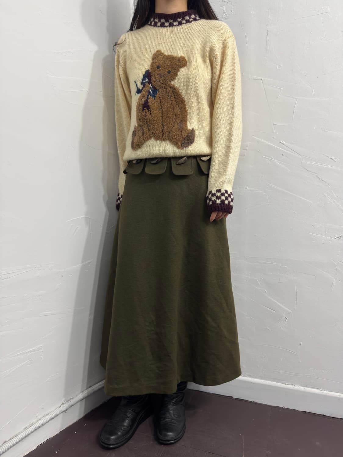duffle design long skirt 상품이미지3