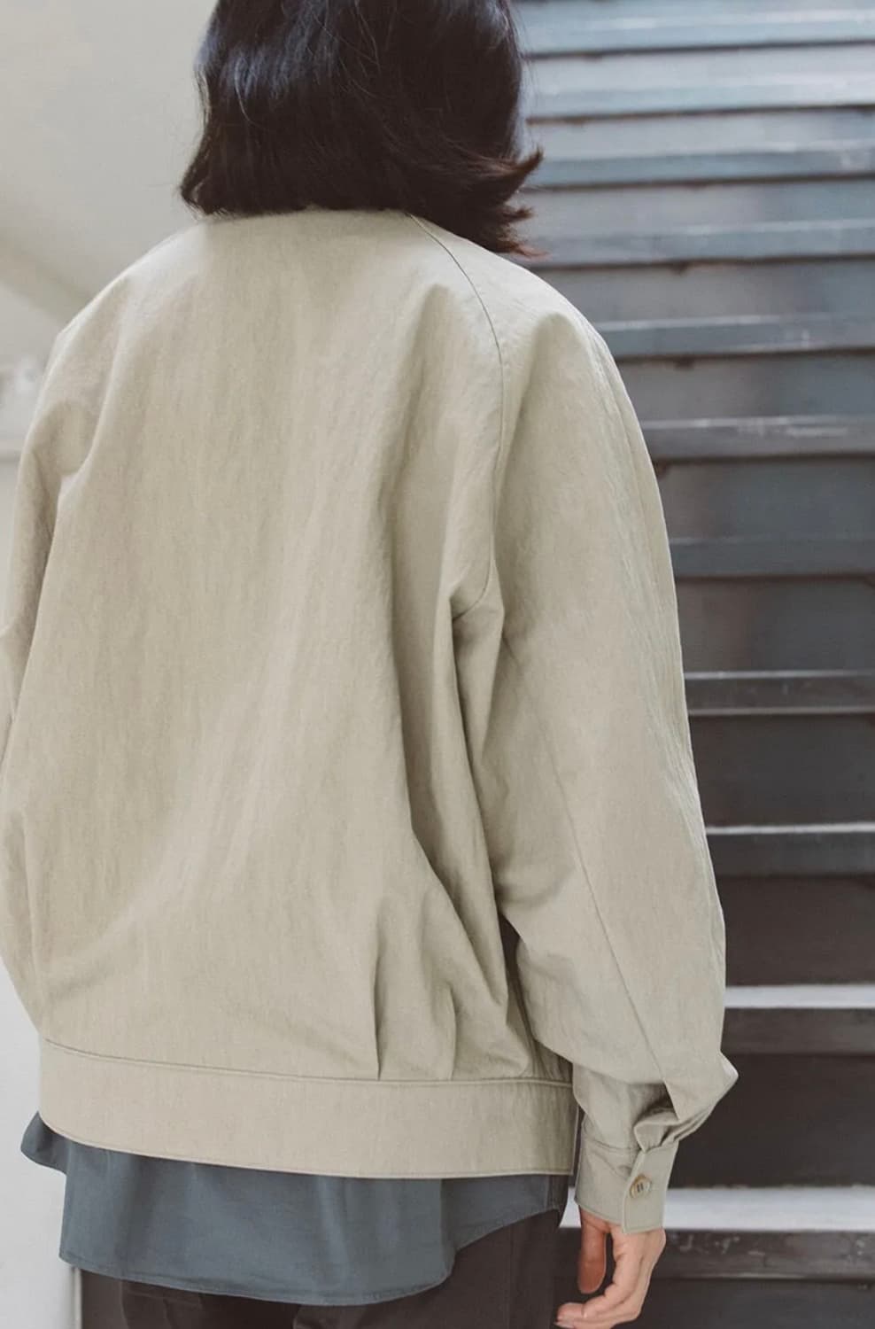 BLANKROOM 스탠드 카라 블루종_미스트 카키[1] 상품이미지6