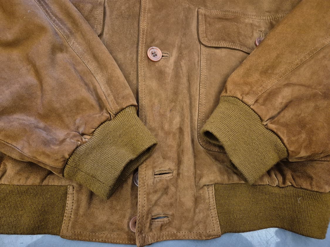 90s Suede leather bomber jacket 상품이미지4