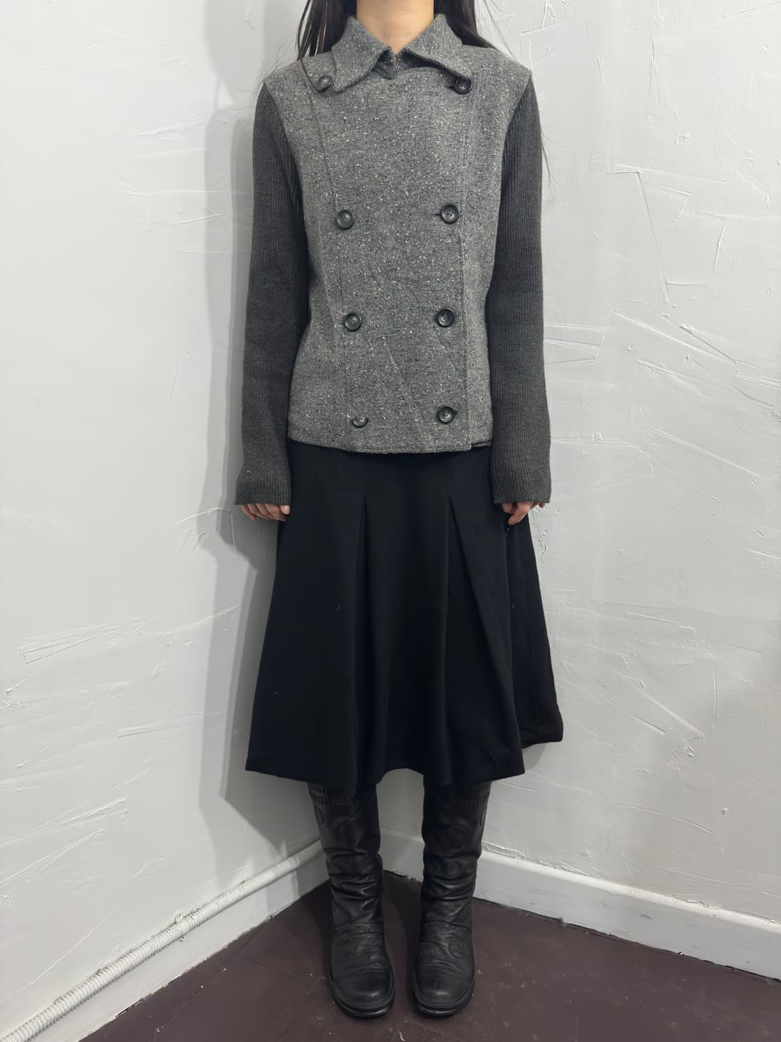 asana knit detail two button jacket 상품이미지2