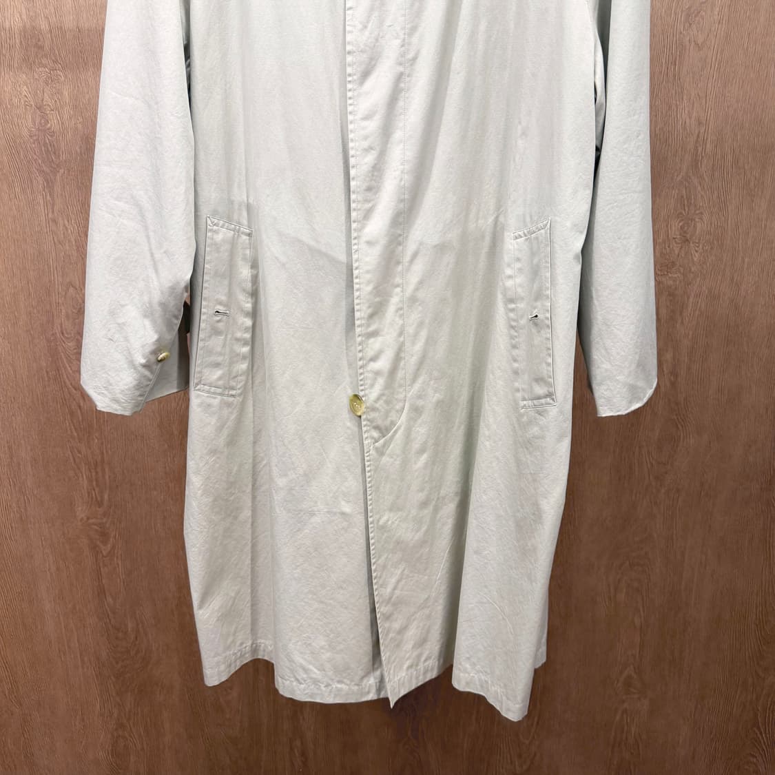 버버리 코튼 싱글 롱 코트 히든 버튼업 디테일 레귤러핏 아이보리 상품이미지5